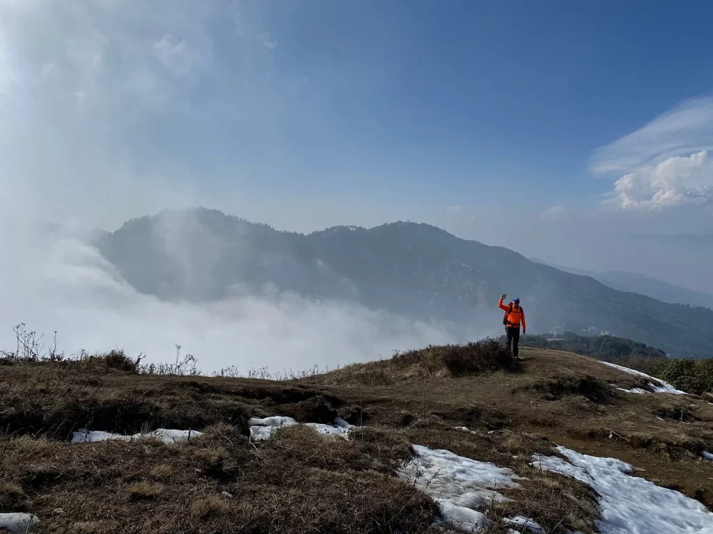 on the top of hills
