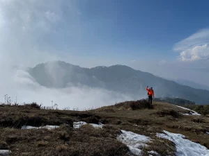on the top of hills