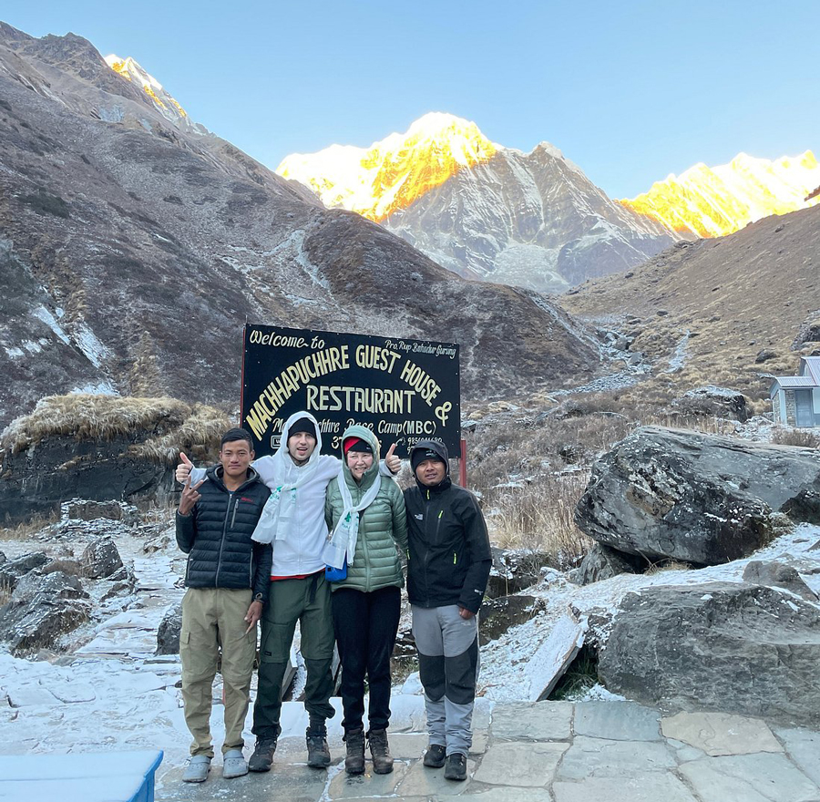 Popular Stops Along the Annapurna Base Camp Trek 53 Charlie Family at MBC 3700 m