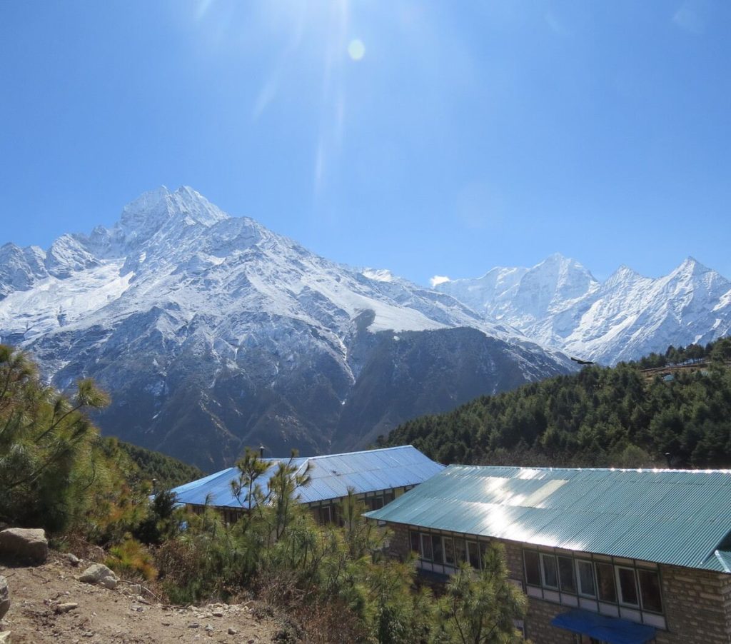 Mountain Views During Everest Base Camp Trek 9 Thamserku and Kusum Kangaru view